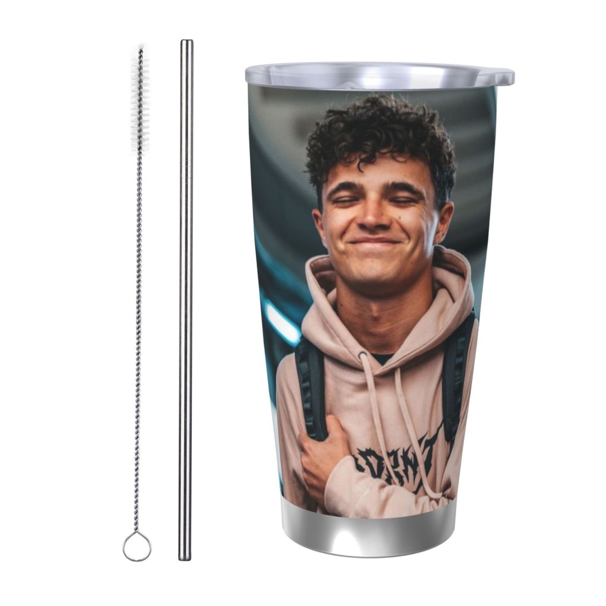 Stainless Steel Straw - แก้วน้ำรถยนต์สแตนเลส Lando Norris ขนาด 20 ออนซ์